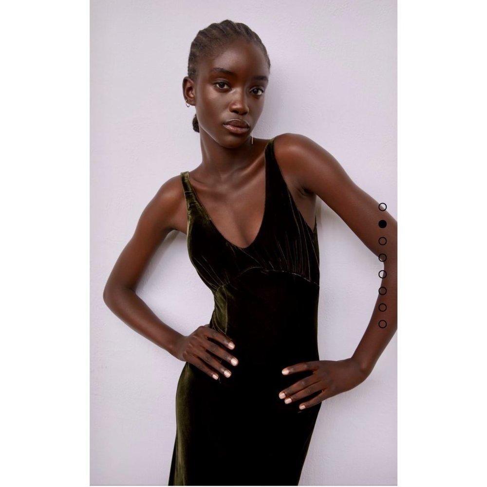 NWOT Zara Lingerie-Style Velvet Dress, Size XS
